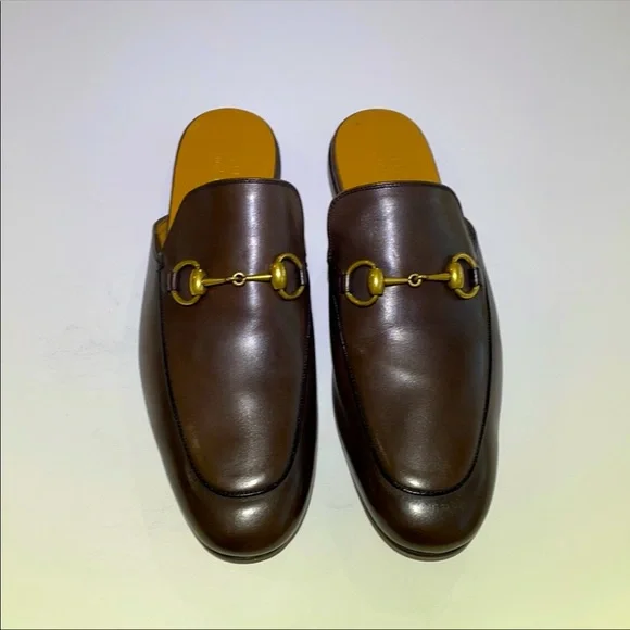 Gucci brown mules Mens SZ 7 GUCCI Horsebit-embellished logo-debossed suede mules | NET-A  main image 3